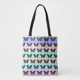 Tote Bag Élégant Motif de papillon bleu et noir