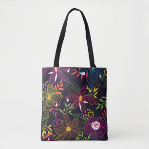 Tote Bag Elégant motif sans couture florale, design artisti