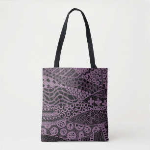 Tote Bag Élégant Motif tribal Abstrait géométrique violet
