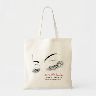 Tote Bag Elégant noir et blanc Eyelashes Dessin Barre Lash