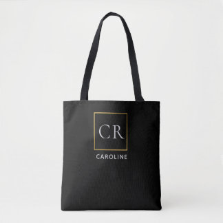 Tote Bag Élégant noir moderne personnalisé