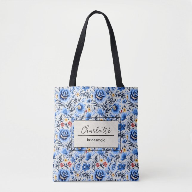 Tote Bag Élégant Nom du monogramme de la servante d'accueil (Devant)