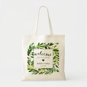 Tote Bag Elégant Olive Boho Jardin Mariage Bienvenue Favori