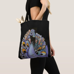Tote Bag élégant paon