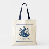 Elégant paon bleu | calligraphie moderne personnal