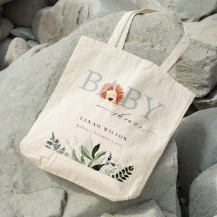 Tote Bag Élégant Pastel Cute Boho Lion Foliage Baby shower