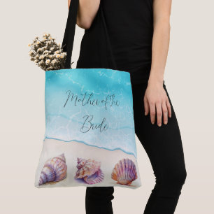 Tote Bag Elégant Plage Mariage Coquillages Perles Nautiques