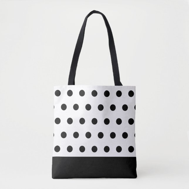 Tote Bag Élégant Pois noir (Devant)