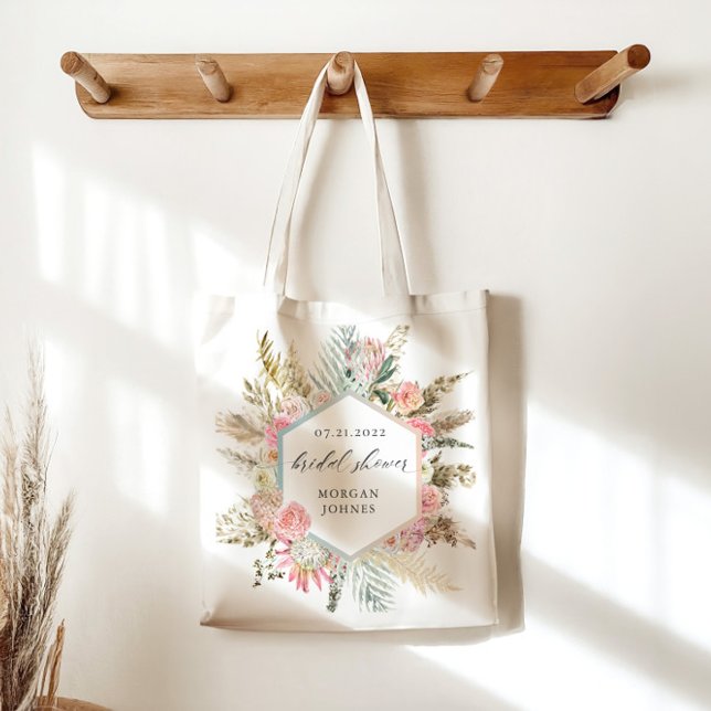 Tote Bag élégant rose bohème floral Baby Shower (Créateur téléchargé)