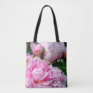 Tote Bag Elégant rose peony blanc floral jardin photo