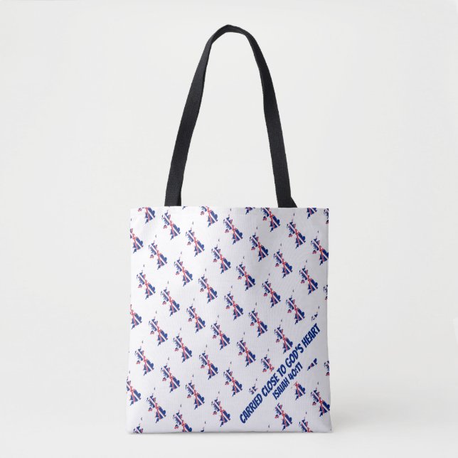 Tote Bag Élégant Royaume-Uni UNION JACK DRAPEAU Écriture Bi (Devant)