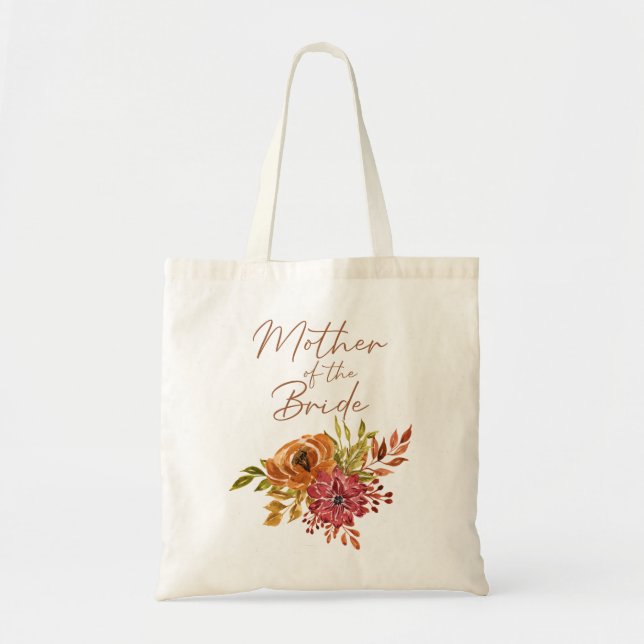 Tote Bag Elégant Rustic Fall Floral Mère de la mariée (Devant)