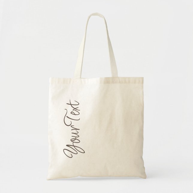 Tote Bag Élégant script Brown personnalisé Texte Budget sup (Devant)