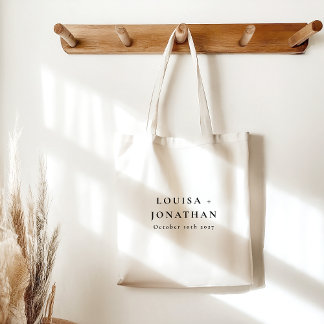 Tote Bag Élégant Serif minimaliste Mariage personnalisé