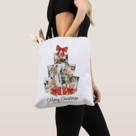 Tote Bag Elégante aquarelle Bow rouge famille sapin de Noël
