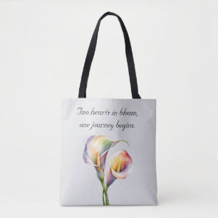 Tote Bag Elégante aquarelle Calla Lilies Romantique Floral
