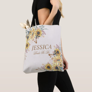 Tote Bag Elégante Aquarelle Jaune Sunflower Sunny