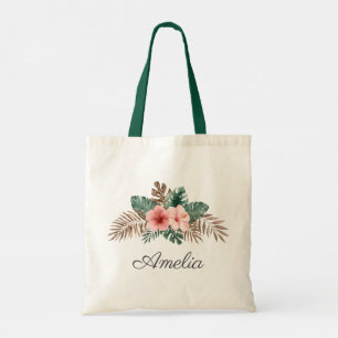 Tote Bag Elégante Aquarelle Tropicale Florale