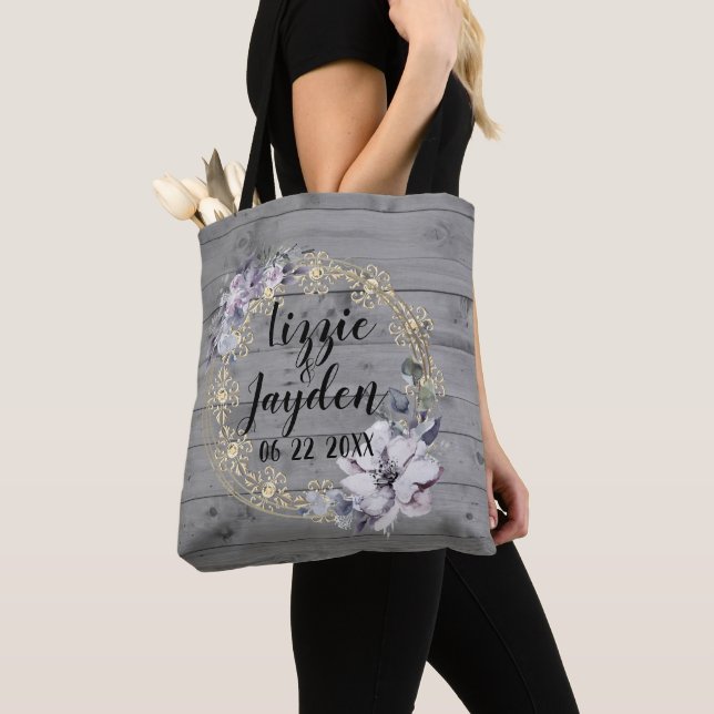 Tote Bag Elégante couronne florale Mariage rustique Fourre- (De près)