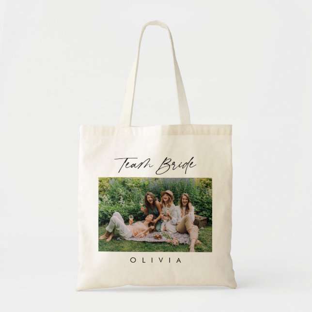 Tote Bag Élégante équipe de calligraphie Mariée Photo Bride (Devant)