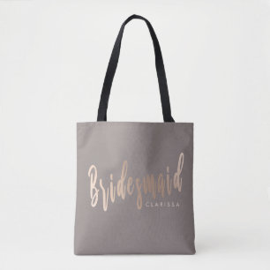 Tote Bag Elégante femme de chambre rose or & gris