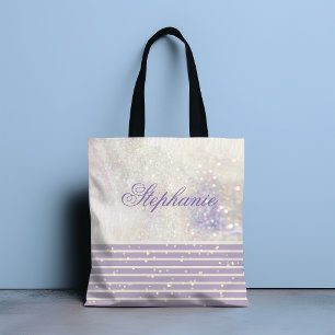 Tote Bag Élégante Fille Chic Marbre Éclairé Personnalisé