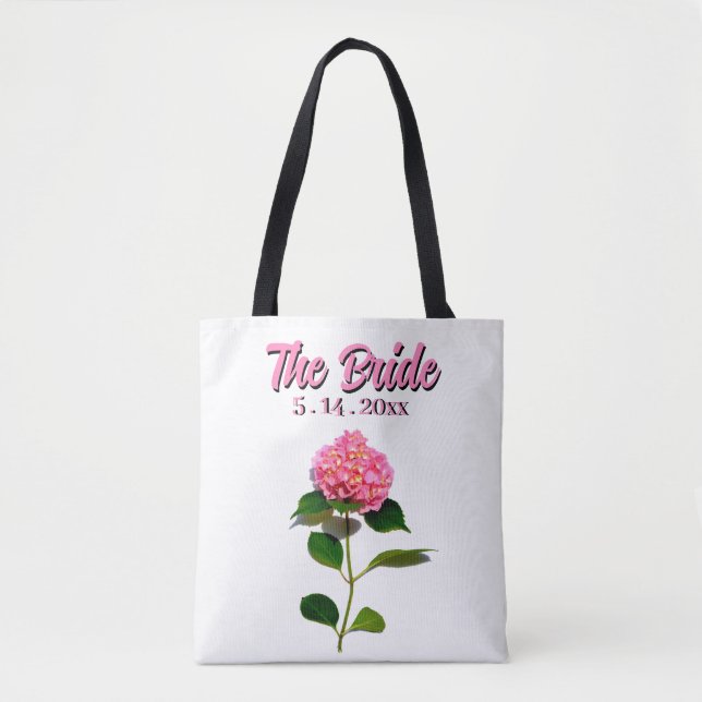 Tote Bag Élégante fleur rose hydrangea rose florale (Devant)