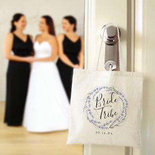 Tote Bag Elégante Lavender Watercolor Wreath Bride Tribe