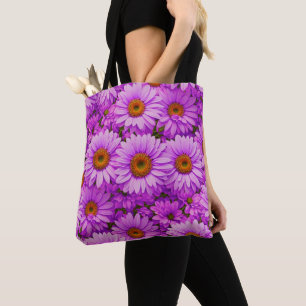 Tote Bag Élégante marguerite florale magenta rose foncé
