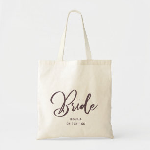Tote Bag Élégante mariée main peinte Monogramme