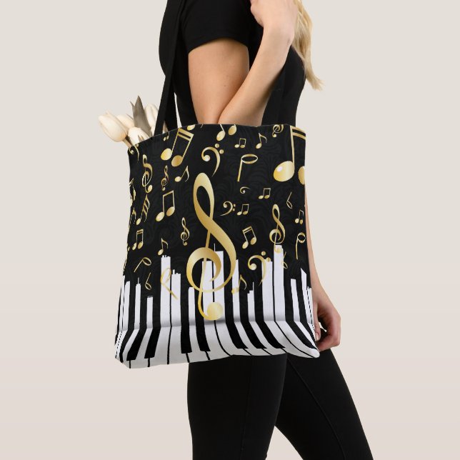 Tote Bag Élégante musique Note touches piano (De près)