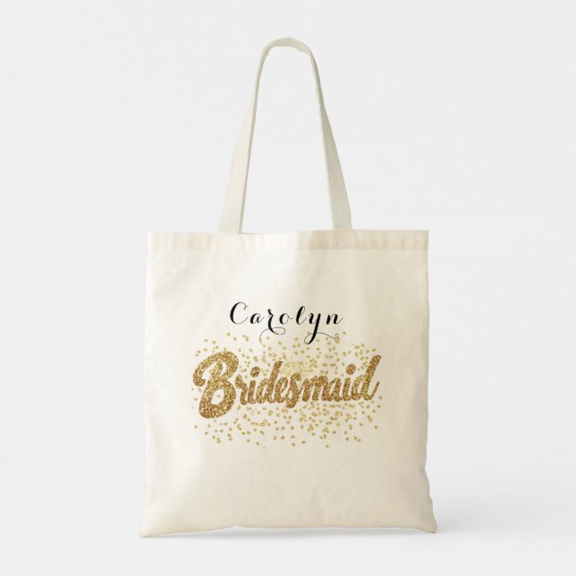 Tote Bag Élégante Parties scintillant d'or Bridesmaid (Dos)