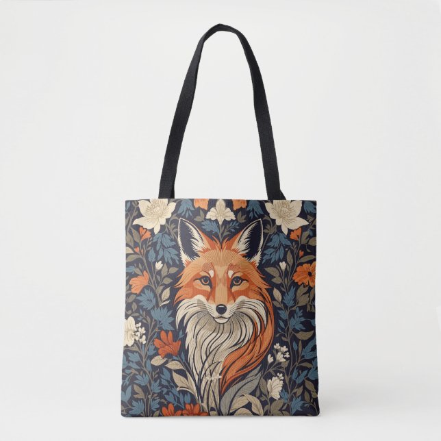 Tote Bag Elégante Renard Rouge Face Forêt Faune (Devant)
