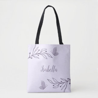 Tote Bag Élégantes fleurs mauves romantiques