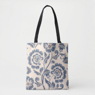 Tote Bag Elément motif vintage continu fleur. Élégant t