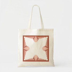 Tote Bag Éléments Art déco dans une palette d'or rose