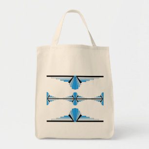 Tote Bag Éléments Art déco en bleu pastel