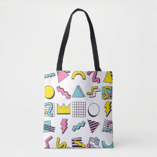 Tote Bag Éléments de conception Pop Memphis des années 9