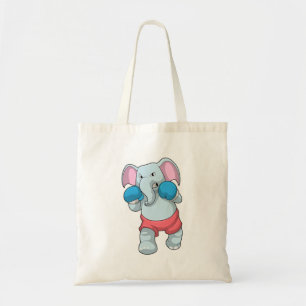 Tote Bag Eléphant à la boxe avec gants de boxe