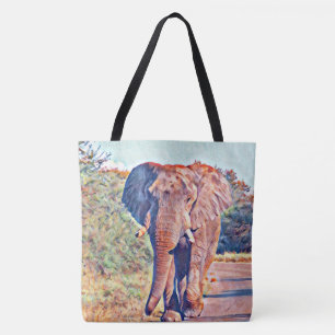 Tote Bag éléphant aquarell