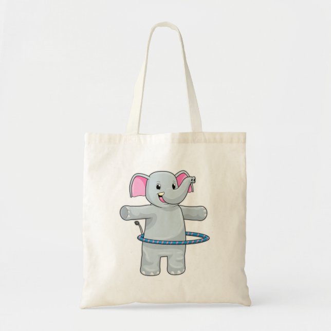 Tote Bag Eléphant au sport avec pneus Fitness (Devant)