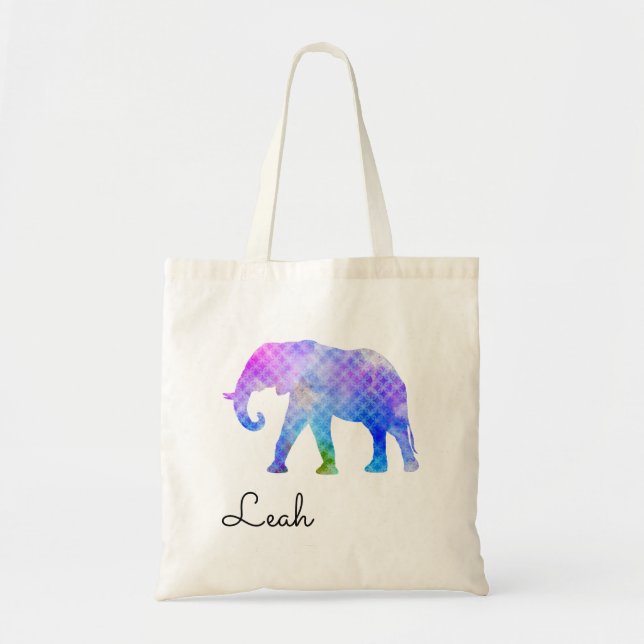 Tote Bag Eléphant coloré (Devant)