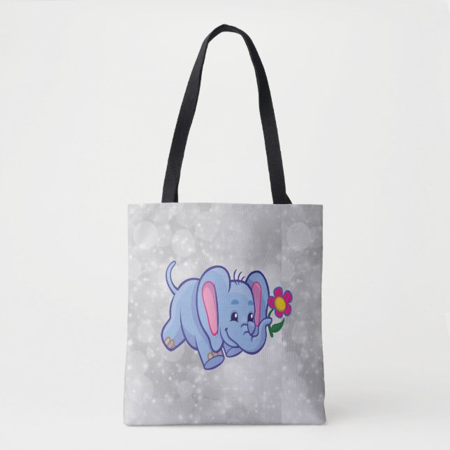 Tote Bag Éléphant de dessin animé mignon (Devant)