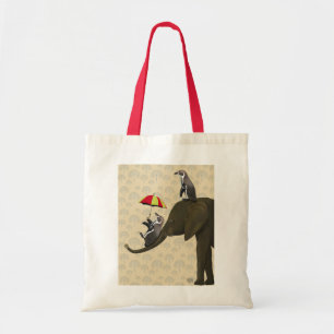 Tote Bag Éléphant et pingouins