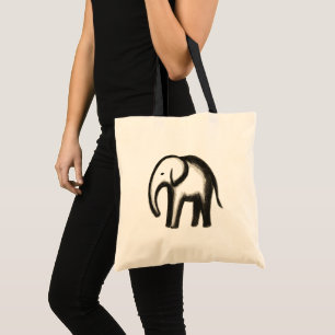 Tote Bag Éléphant minimaliste - Gras Enk Animal Design sur