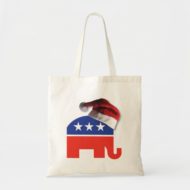 Tote Bag Eléphant républicain portant un Casquette du Père  (Devant)