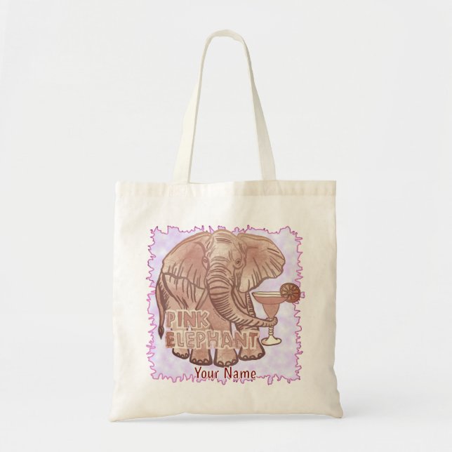 Tote Bag Eléphant rose (Devant)