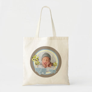 Tote Bag Éléphants Bleus Fantaisistes Famille Garçon Photo