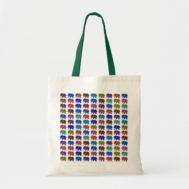 Tote Bag éléphants de couleur mignons motifs (Devant)