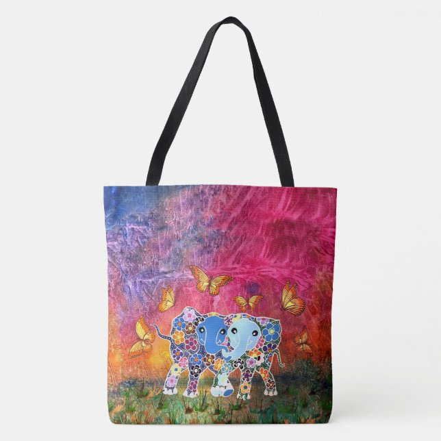 Tote Bag Éléphants de danse (Devant)